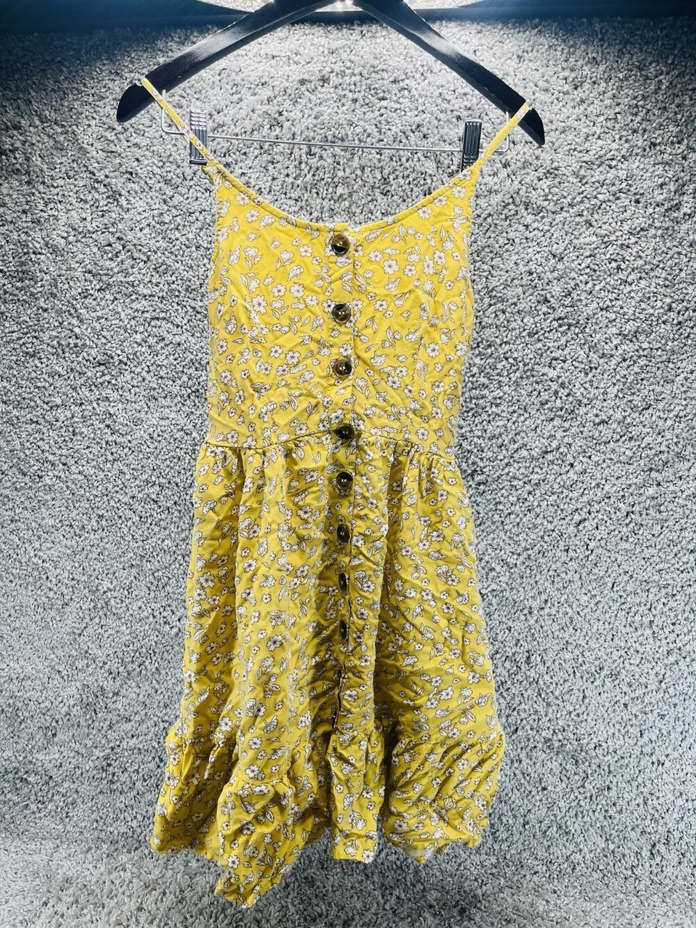 Women’s Floral Yellow Dress Jepse Rayon Size Small Summer Lightweight